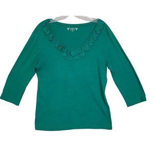 Cato Blouse  Medium Green  Solid Cotton